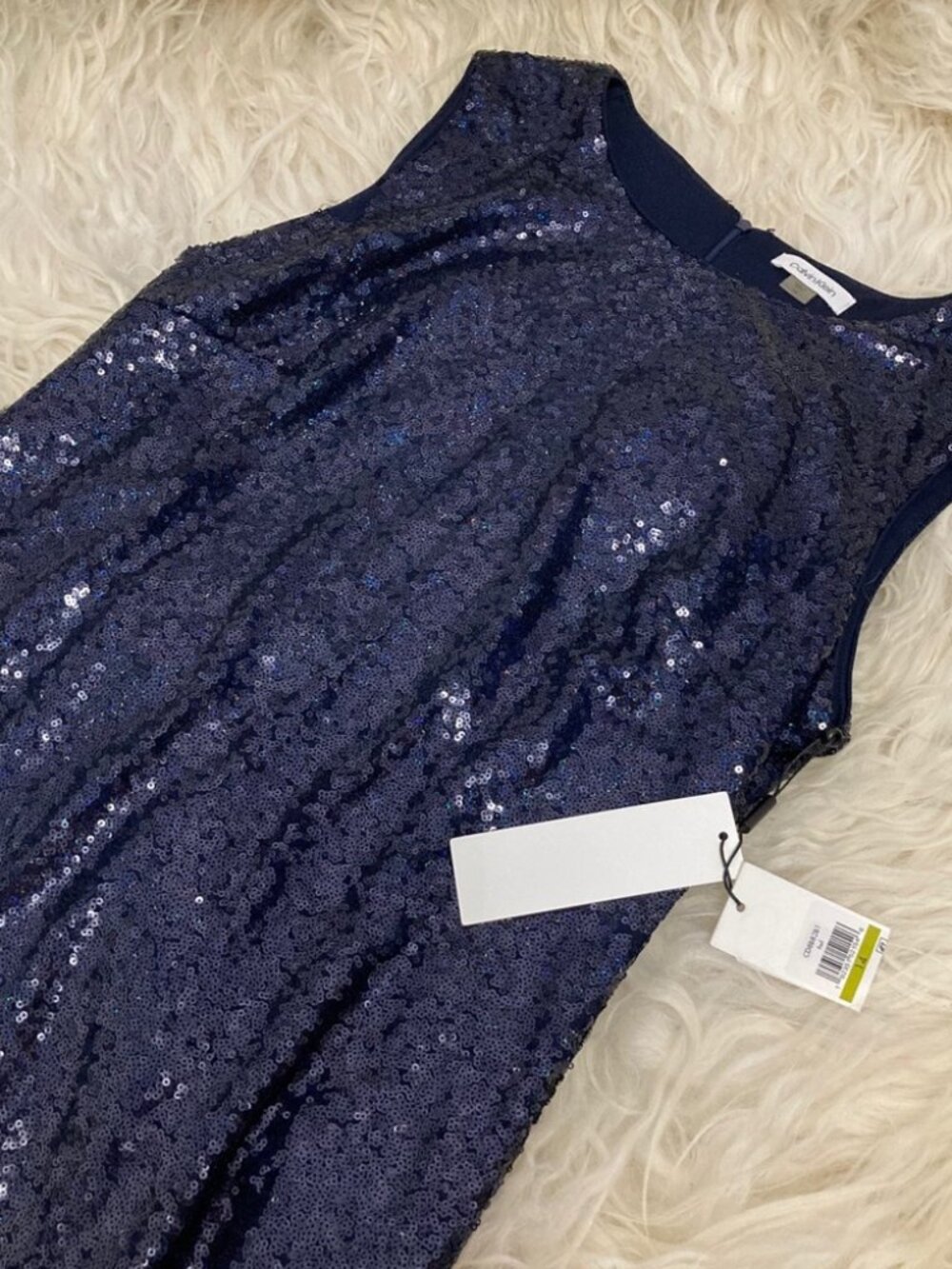 Calvin Klein Women's Sequined Sheath Dress 2307 - Picture 7 of 9